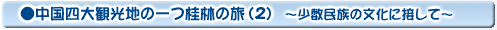 中国四大観光地の一つ桂林の旅(2)