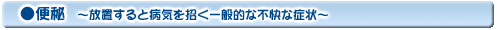 便秘〜放置すると病気を招く一般的な不快な症状〜